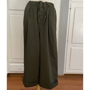 Free People Wide Leg Cuffed After Love Roll Cuff Size Medium Pleated High Rise